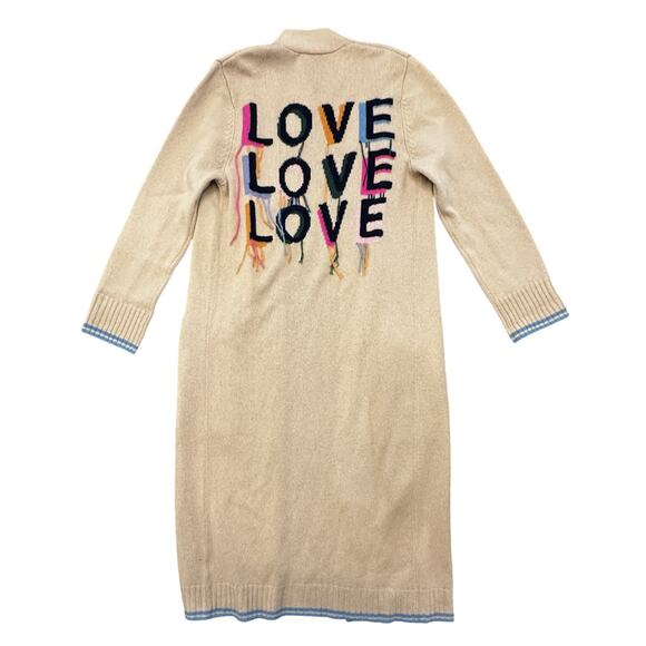 Kerri Rosenthal NWT Oatmeal Love On Repeat Super Long Cashmere Cardigan Coat XS - Picture 1 of 6